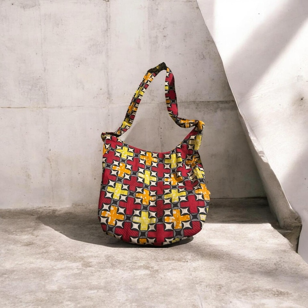 Kazi handmade African print Crossbody tote bag colorful, ethical artisan